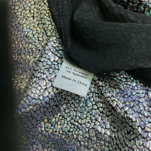 !! SOLD !!  Wulful Disco Party Shirt Metalic Holographic Nightclub Men Silver XL - Picture 8 of 16